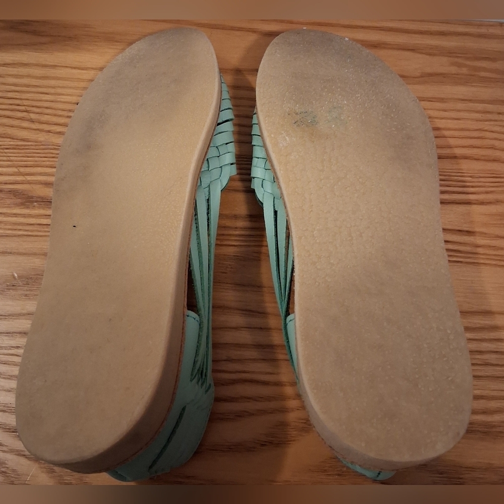 NWOT Macarena Collection Huarache Mint Artisan Woven Leather Sandal Shoe SZ 10 - Picture 6 of 9